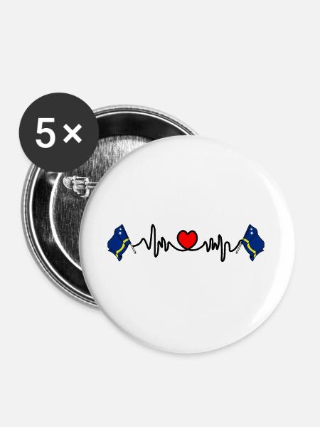 Herzfrequenz-Cardio für Curacao - Buttons groß 56 mm (5er Pack) - Weiß
