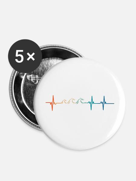 Vages Herzklopfen - Buttons groß 56 mm (5er Pack) - Weiß