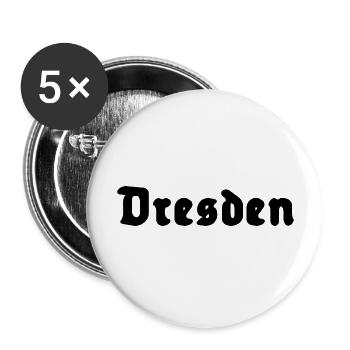 Dresden - Buttons groß 56 mm (5er Pack) - Weiß - Vorne