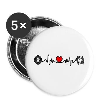 Heart rate cardio Leo Pisces - Buttons large 2.2''/56 mm (5-pack) - white - Front