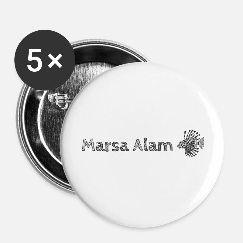 Marsa Alam - Egypt - with lionfish - Buttons large 2.2''/56 mm (5-pack) - white