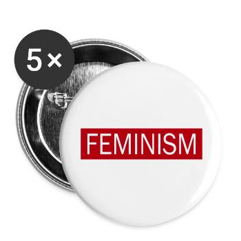 Feminism - Buttons groß 56 mm (5er Pack) - Weiß - Vorne