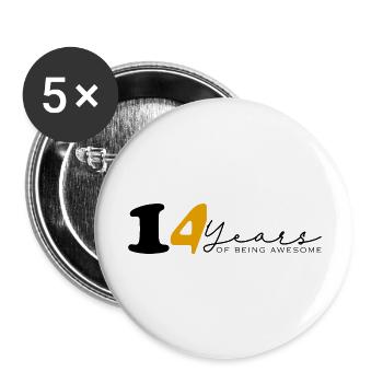 Jahrgang 2010 Lustig 14 Jahre Bday Männer Frauen - Buttons groß 56 mm (5er Pack) - Weiß - Vorne