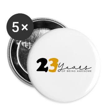 Vintage 2001 Drôle 23 ans Bday Hommes Femmes - Lot de 5 grands badges (56 mm) - blanc - Devant