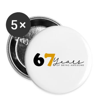 Vintage 1957 Drôle 67 ans Bday Hommes Femmes - Lot de 5 grands badges (56 mm) - blanc - Devant