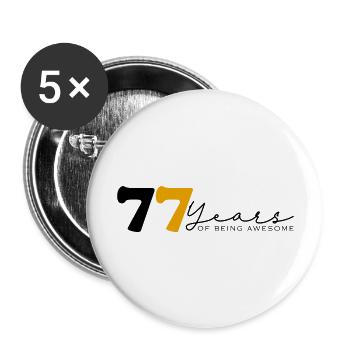 Vintage 1947 Drôle 77 ans Bday Hommes Femmes - Lot de 5 grands badges (56 mm) - blanc - Devant