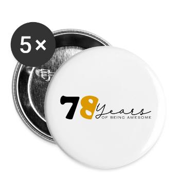 Jahrgang 1946 Lustig 78 Jahre alt Bday Männer Frauen - Buttons groß 56 mm (5er Pack) - Weiß - Vorne