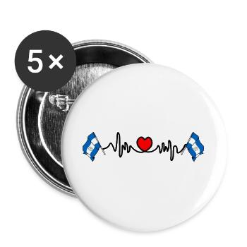 Herzfrequenz-Cardio für Nicaragua - Buttons groß 56 mm (5er Pack) - Weiß - Vorne