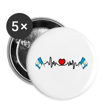 Heart rate cardio for Guatemala - Buttons large 2.2''/56 mm (5-pack) - white - Front