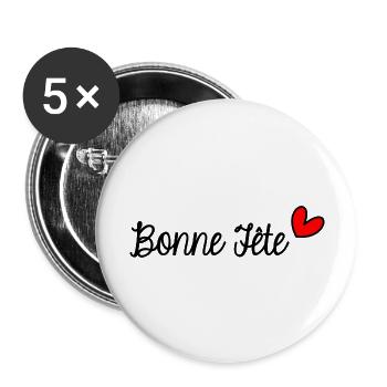 FROHER VATERTAG. PAPA. VATERTAG - Buttons groß 56 mm (5er Pack) - Weiß - Vorne
