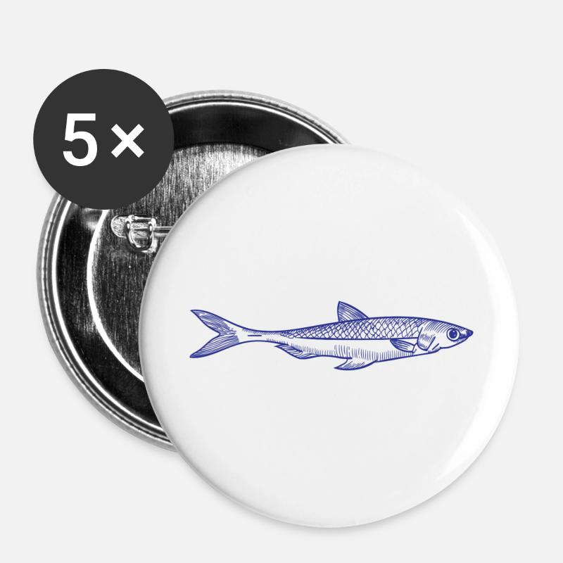 Fish - Buttons large 2.2''/56 mm (5-pack) - white