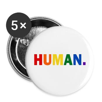LGBT human - Buttons large 2.2''/56 mm (5-pack) - white - Front