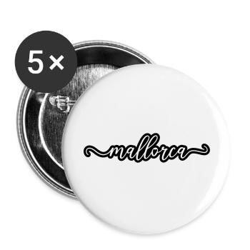 Mallorca Herz Liebe - Buttons groß 56 mm (5er Pack) - Weiß - Vorne