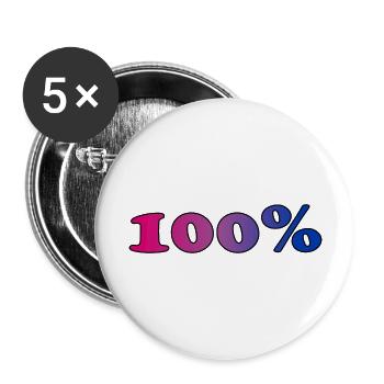 100 Prozent bi - Buttons groß 56 mm (5er Pack) - Weiß - Vorne