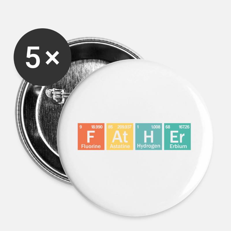 Vater-Element - Buttons groß 56 mm (5er Pack) - Weiß