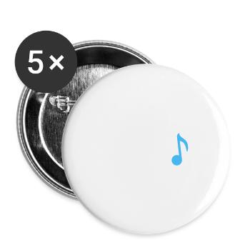 Musik Text Spruch Note Melodie Musiknote Audio - Buttons groß 56 mm (5er Pack) - Weiß - Vorne