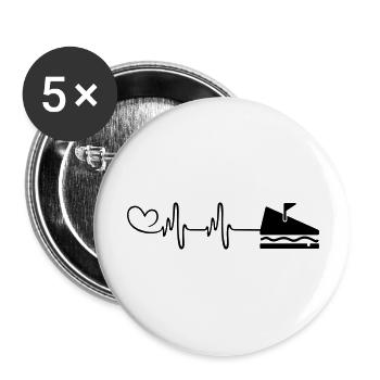 Sandwich Pulse Heart - Buttons large 2.2''/56 mm (5-pack) - white - Front