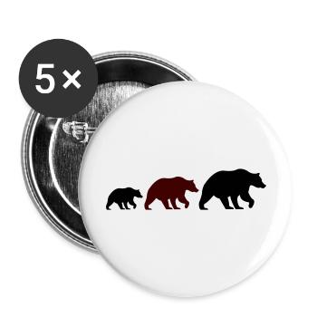 Famille Bear - Lot de 5 grands badges (56 mm) - blanc - Devant