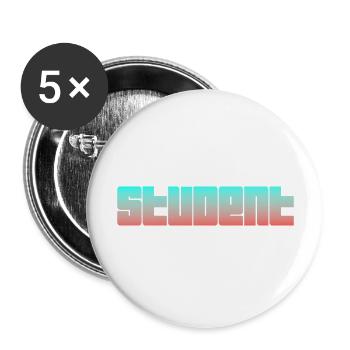 StundentLogo - Buttons groß 56 mm (5er Pack) - Weiß - Vorne