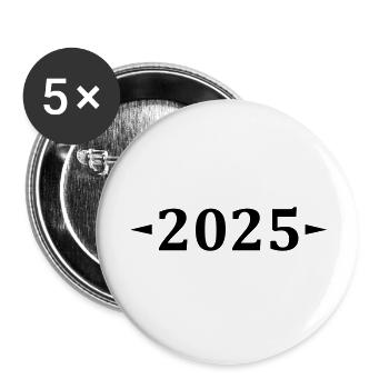 2025 - Buttons groß 56 mm (5er Pack) - Weiß - Vorne