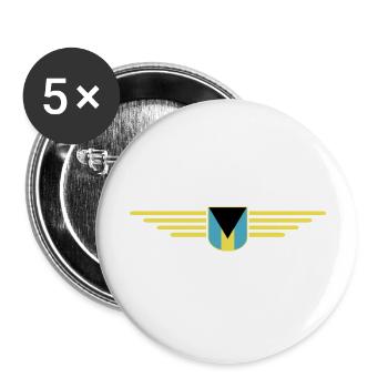 Fans des Bahamas : Design tropical - Lot de 5 grands badges (56 mm) - blanc - Devant