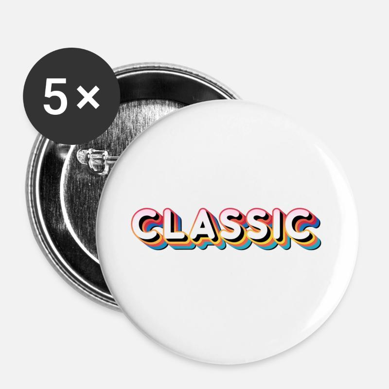 Retro Classic - Buttons large 2.2''/56 mm (5-pack) - white