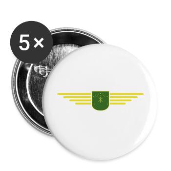 Adygeja Design – Stilvoll für Fans der Region - Buttons groß 56 mm (5er Pack) - Weiß - Vorne