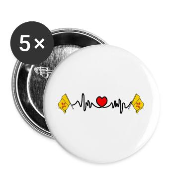 Heart rate cardio for New Mexico - Buttons large 2.2''/56 mm (5-pack) - white - Front