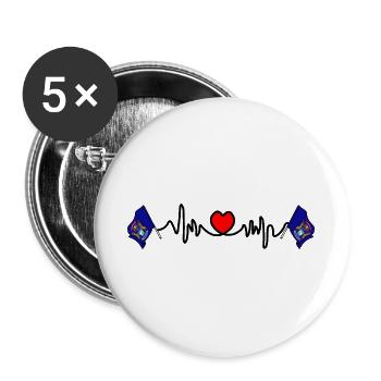 Heart rate cardio for Michigan - Buttons large 2.2''/56 mm (5-pack) - white - Front