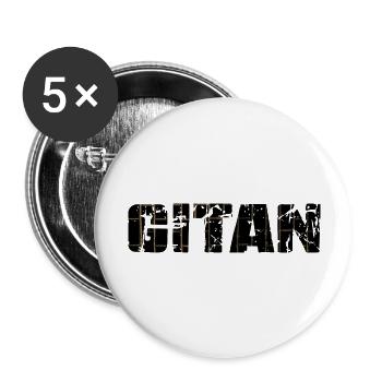 Gitan Grunge motif brique brun - Lot de 5 grands badges (56 mm) - blanc - Devant