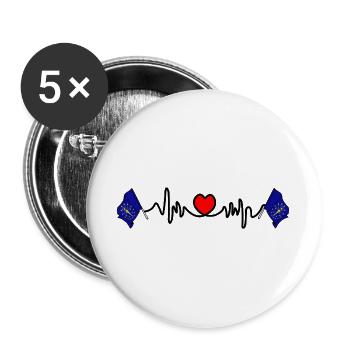 Cardio de fréquence cardiaque pour Indiana - Lot de 5 grands badges (56 mm) - blanc - Devant