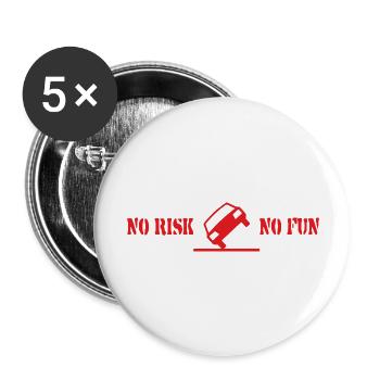 No Risk No Fun Funny Gift Car Tuning - Buttons large 2.2''/56 mm (5-pack) - white - Front