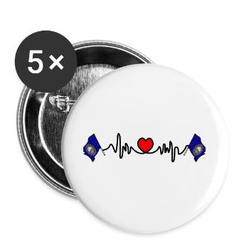 Herzfrequenz-Cardio für New Hampshire - Buttons groß 56 mm (5er Pack) - Weiß - Vorne