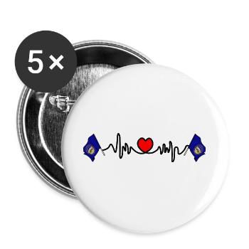 Heart rate cardio for Nebraska - Buttons large 2.2''/56 mm (5-pack) - white - Front