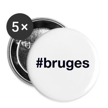 BRUGES Hashtag Belgique Belgique - Lot de 5 grands badges (56 mm) - blanc - Devant