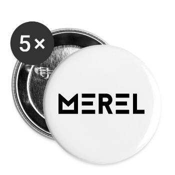First name Merel - Buttons large 2.2''/56 mm (5-pack) - white - Front