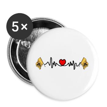 Södermanland, Sweden – Heartbeat of the region - Buttons large 2.2''/56 mm (5-pack) - white - Front