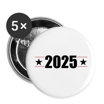 2025 year - Buttons large 2.2''/56 mm (5-pack) - white - Front
