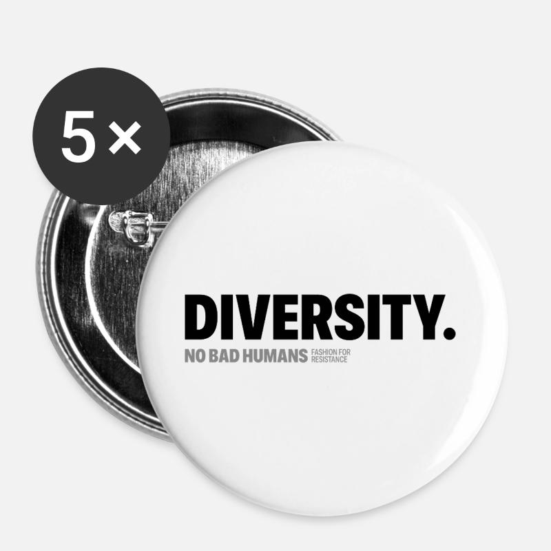 Diversity - Buttons large 2.2''/56 mm (5-pack) - white