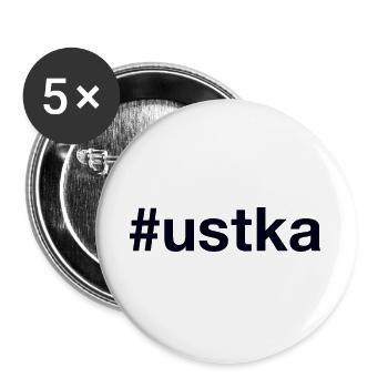 Ustka Polska Poland - Buttons large 2.2''/56 mm (5-pack) - white - Front