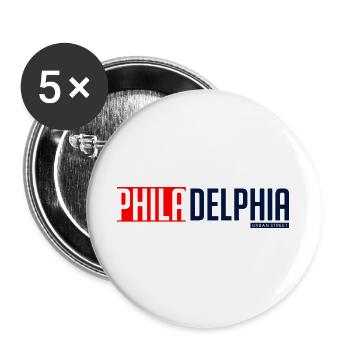 Philadelphia Skyline Silhouette Design - Buttons large 2.2''/56 mm (5-pack) - white - Front