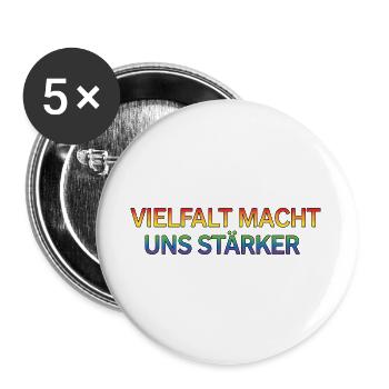 Diversity makes us stronger - Buttons large 2.2''/56 mm (5-pack) - white - Front