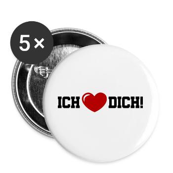 I love you heart - Buttons large 2.2''/56 mm (5-pack) - white - Front