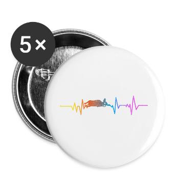 Chihuahua Chihuahueño Heartbeat - Buttons large 2.2''/56 mm (5-pack) - white - Front