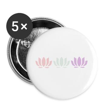 Lotus Flower Lotus Flowers Pastel Flower Blossom Yoga - Buttons large 2.2''/56 mm (5-pack) - white - Front