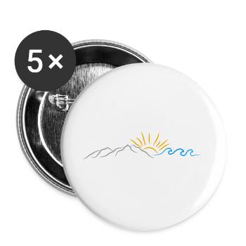 Vacances d’été Montagnes Vagues de soleil - Lot de 5 grands badges (56 mm) - blanc - Devant
