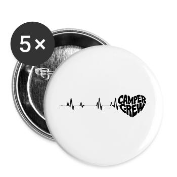 Herz_Camper - Buttons groß 56 mm (5er Pack) - Weiß - Vorne