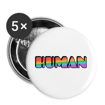 Rainbow Human Typografie - Buttons groß 56 mm (5er Pack) - Weiß - Vorne