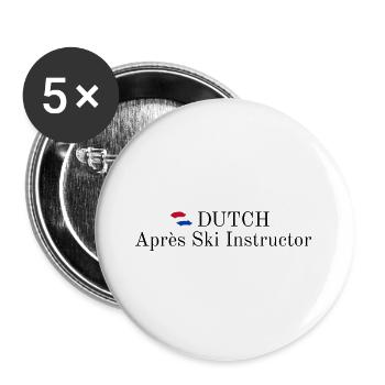Dutch Apres Ski Instructor - Buttons groß 56 mm (5er Pack) - Weiß - Vorne