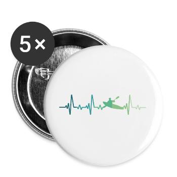 Canoeist Kayak Heartbeat Canoe - Buttons large 2.2''/56 mm (5-pack) - white - Front